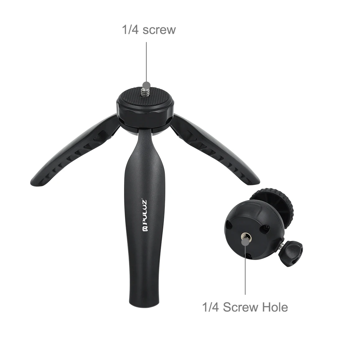 

Portable Mini Desktop little Phone Stand Tabletop Tripod for Vlog Mirrorless Camera Smart phone with Detachable 360 Ball head