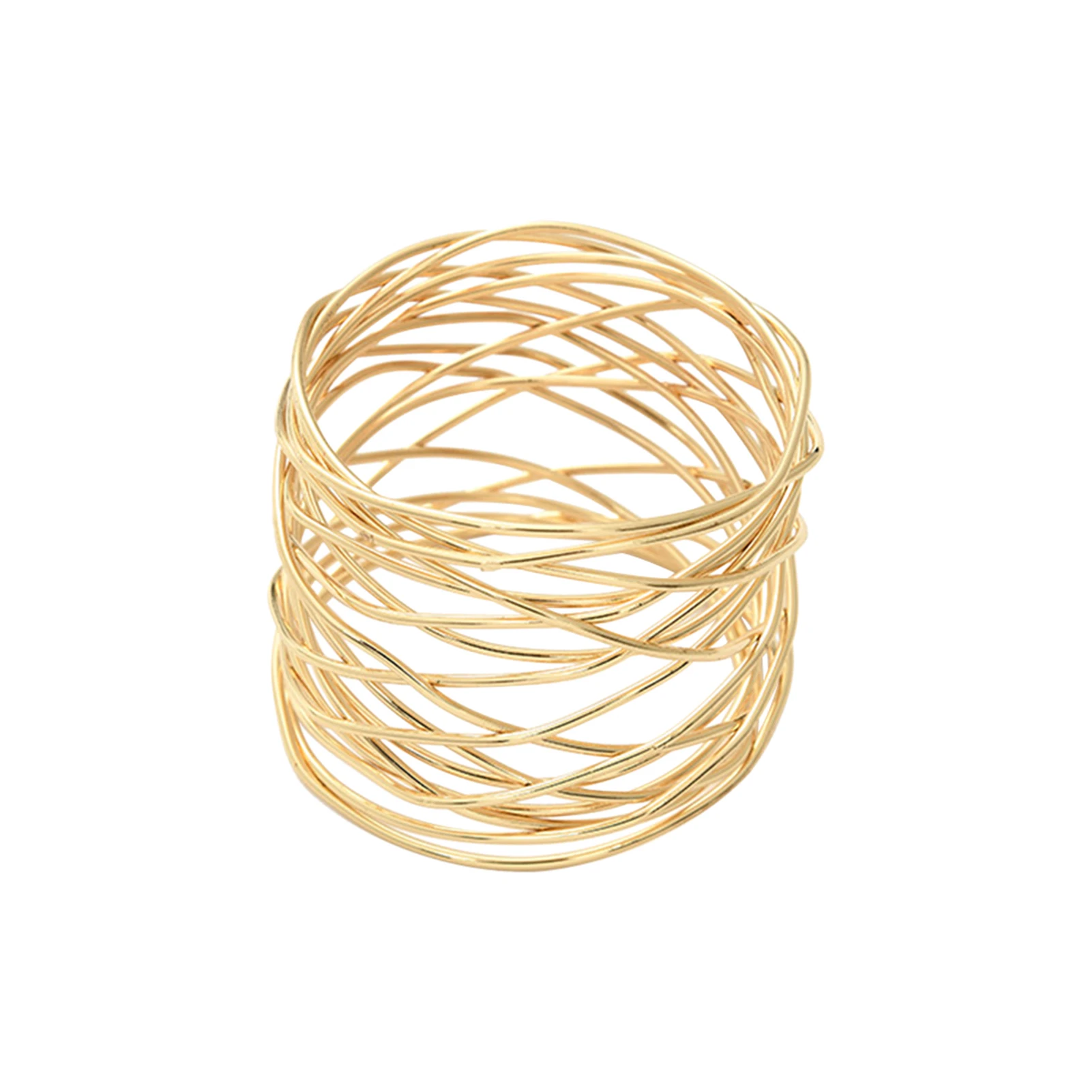 

12pcs Napkin Ring Dinner Round Gold Home Hotel Christmas Holder Table Decoration Iron Modern Elegant Wedding Party