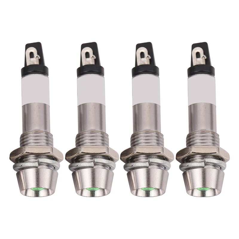 

4 шт., хромированные СВЕТОДИОДНЫЕ сигнальные лампы 12 В 8 мм