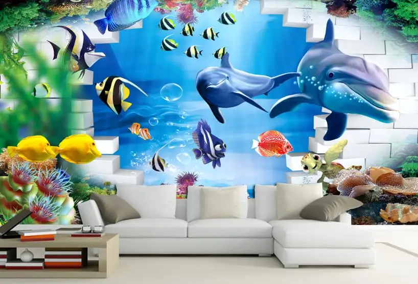 3D рулон обоев подводный мир ТВ фоны для фотосъемки домашний Декор 3d