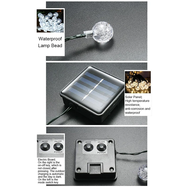 

20/50LED Round Ball Solar Energy Light String Outdoor Garden Party Decoration