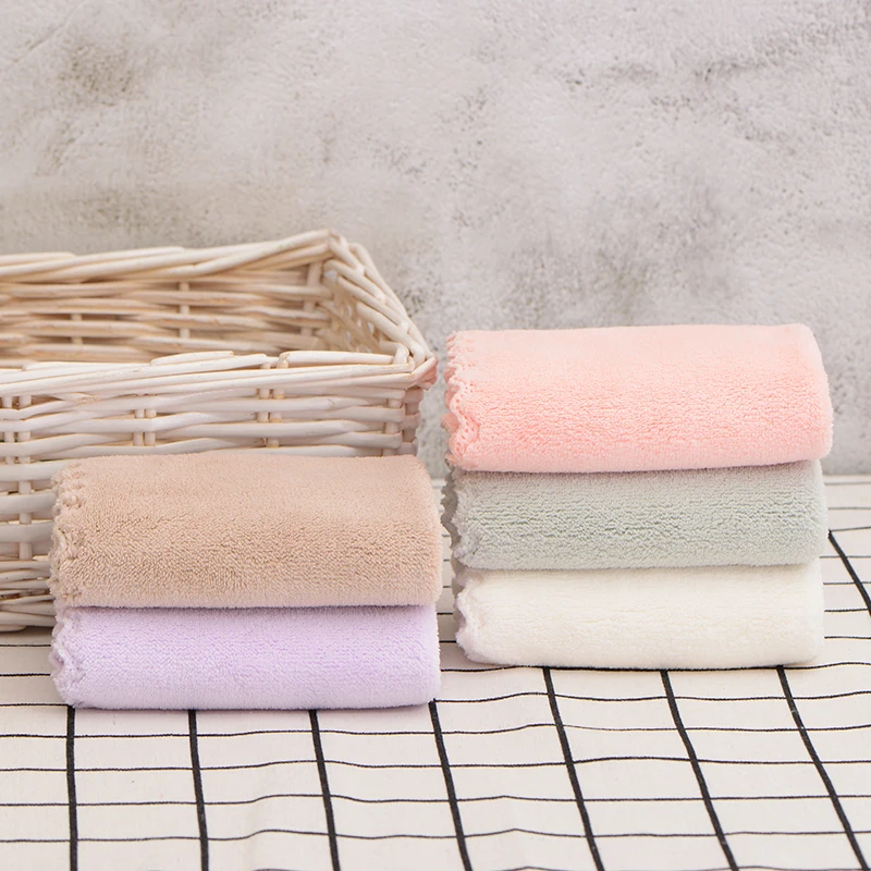 

Hydrophilic Cloths Coral Fleece Baby Towel Infant Children Face Bathroom Velvet Towel Handkerchief Serviettes