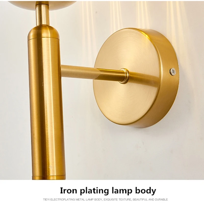 

Glass Wall Light Bedside Wall Lamp Modern Wall Sconce for Bedroom Living Room Nordic Industrial Bar Aisle Lighting Fixtures E27