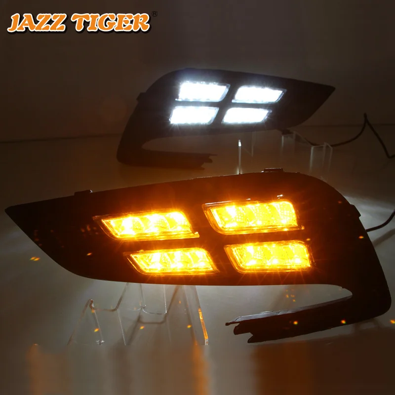 Джаз тигр 2 шт. отложным воротником желтый сигнал Функция Водонепроницаемый ABS 12В