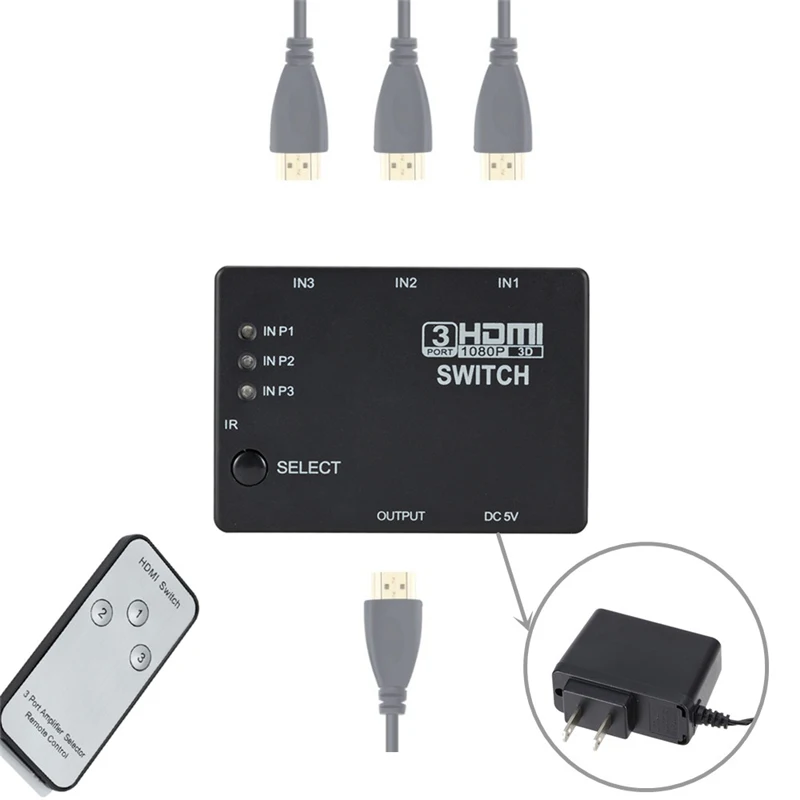 3 в 1 выход HDMI коммутатор Порты и разъёмы концентратор Box автоматический