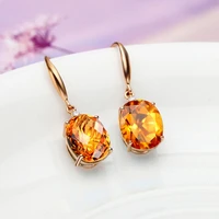 black angel luxury citrine 925 sterling silver yellow gemstone cz drop earrings for women fashion jewelry dropshipping