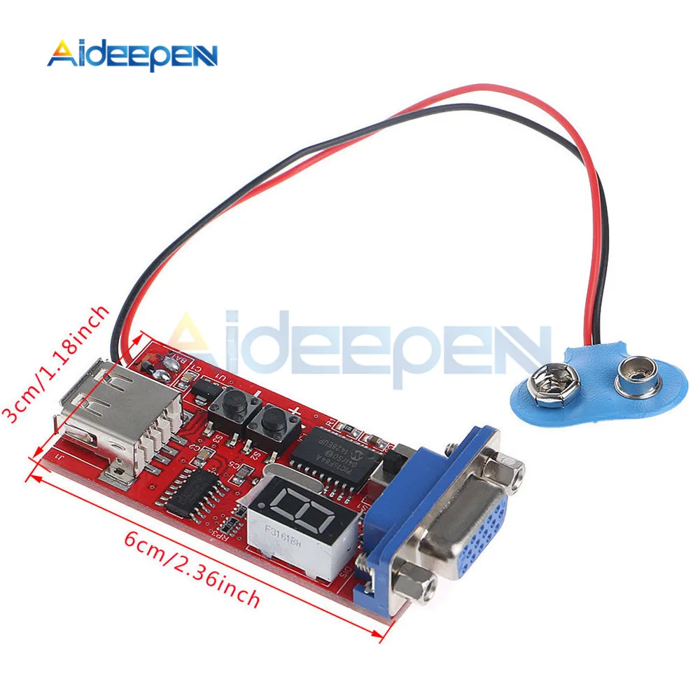 Генератор сигналов VGA тестер с ЖК-дисплеем 15 на выходе USB батарея Двойной источник