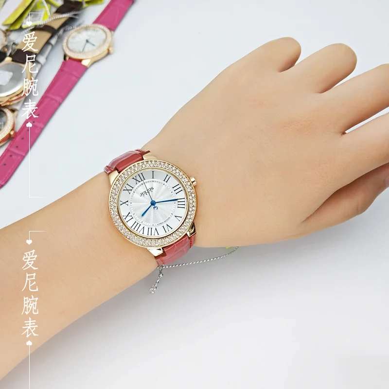 Топ Юлий леди женские наручные часы бизнес элегантный горный хрусталь Рим Мода