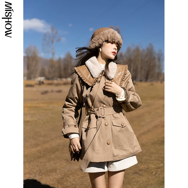 MISHOW 2021 зимняя парка для женщин с длинным рукавом коротким на открытом воздухе