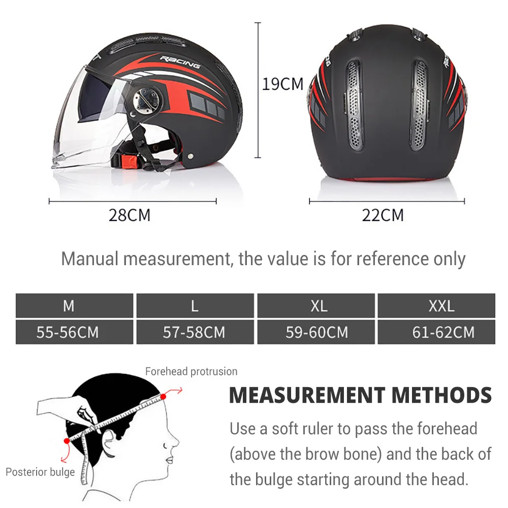 Мотоциклетный шлем с открытым лицом GXT мотоциклетный двойными линзами для езды