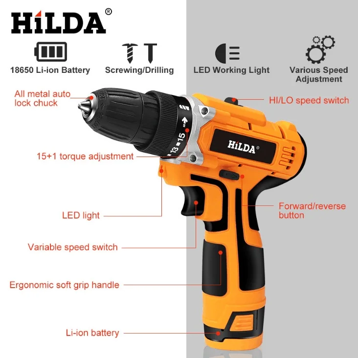 Электрическая отвертка 12 В Беспроводная электрическая мини-дрель дрель с