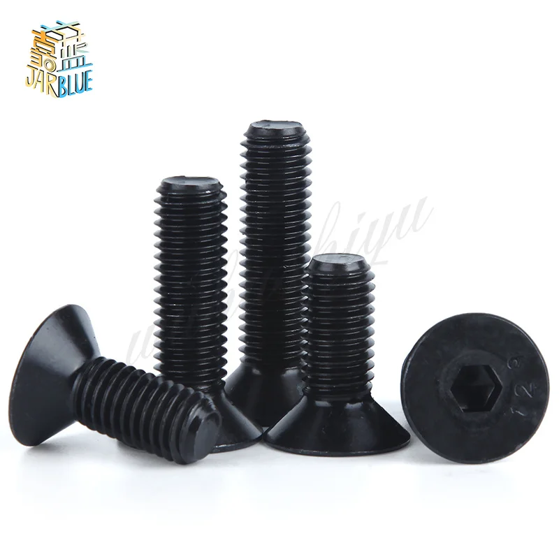 5-50pcs M2 M2.5 M3 M4 M5 M6 M8 *L =4~50mm black oxide grade 10.9 class DIN7991 alloy steel Hex socket flat head CSK screw | Обустройство