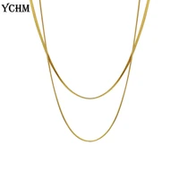 stainless steel blade chain layered necklace for women 18 k gold plated snake necklace aesthetic jewelry punk accessories