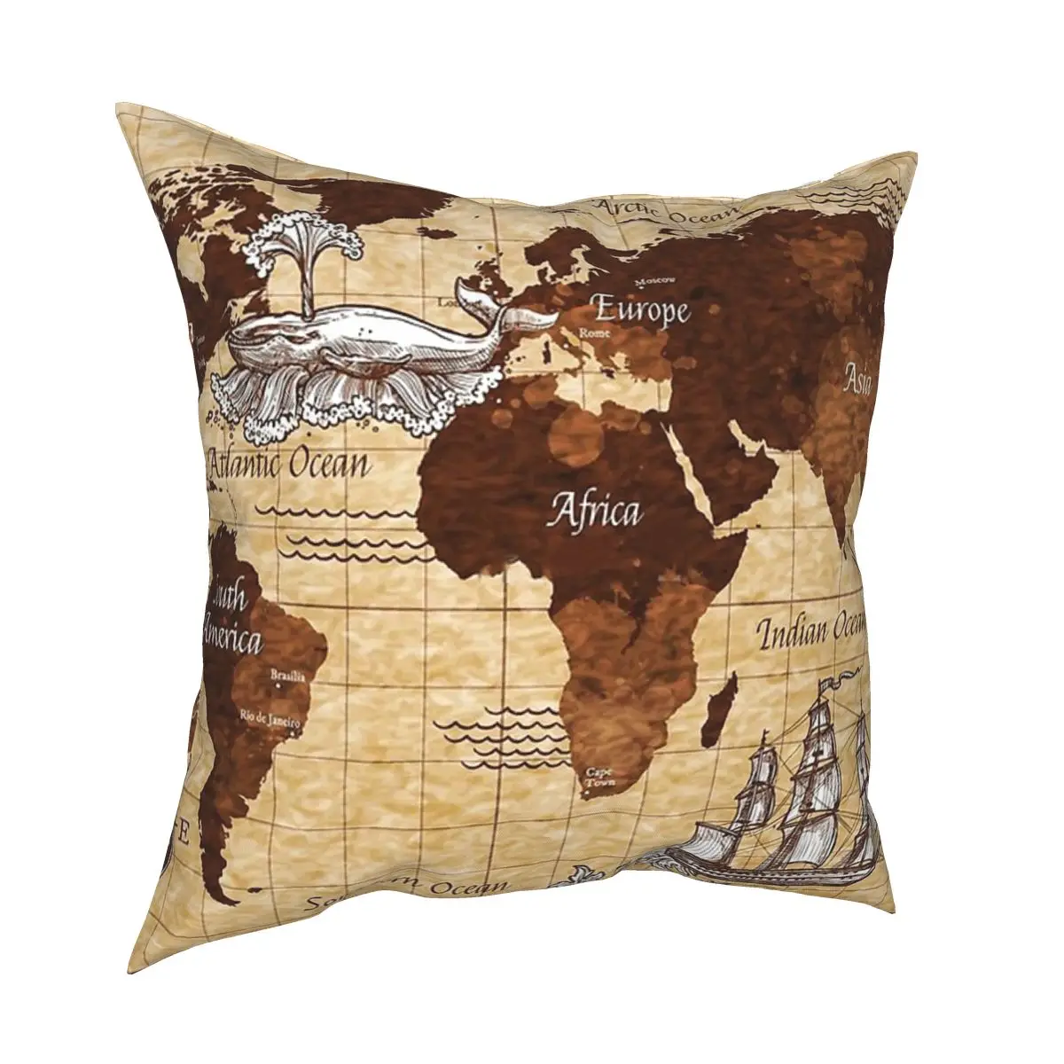 Пиратском тайный мир наволочка с картой Декоративные подушки для дома