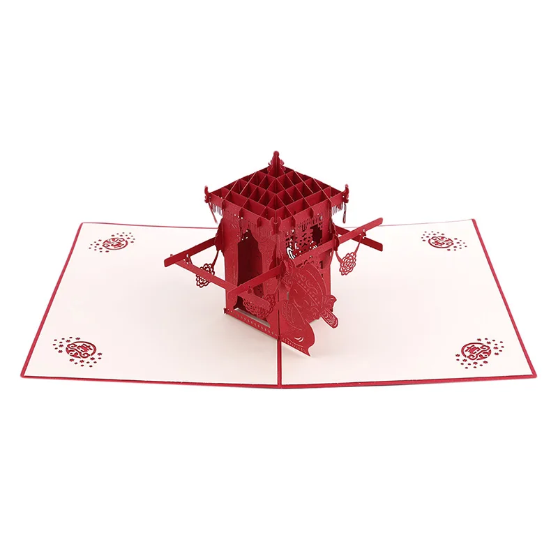 Свадебные лазерная резка карт конверт Почтовые открытки резные 3D Pop Up