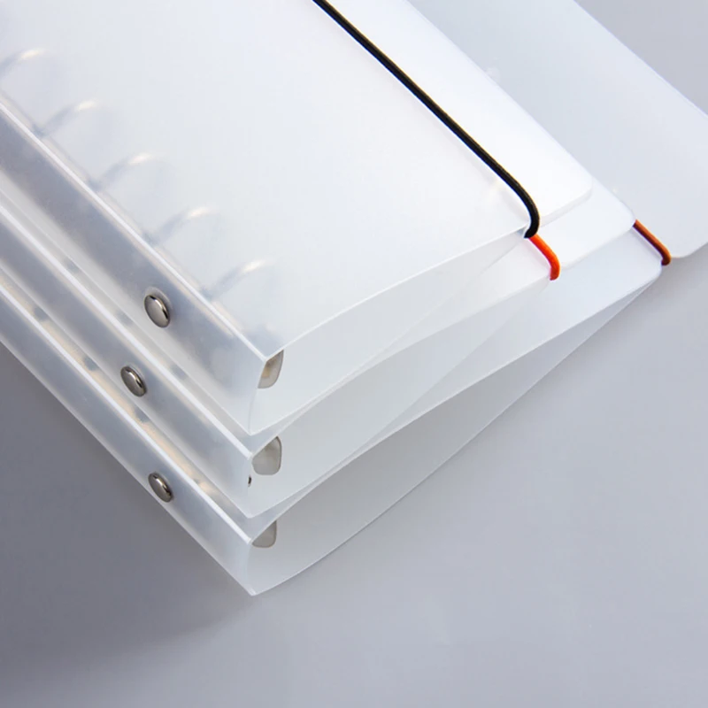 A5 A6 PP зажим файл папку прозрачная Пластик Тетрадь журнал с отрывными листами