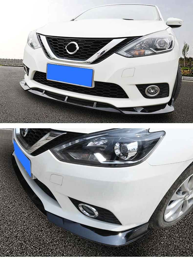 For Nissan- Sentra SYLPHY Front Bumper Sport Style Lip Lower Grille Diffuser Protector Spoiler Body Kit Cover Trim