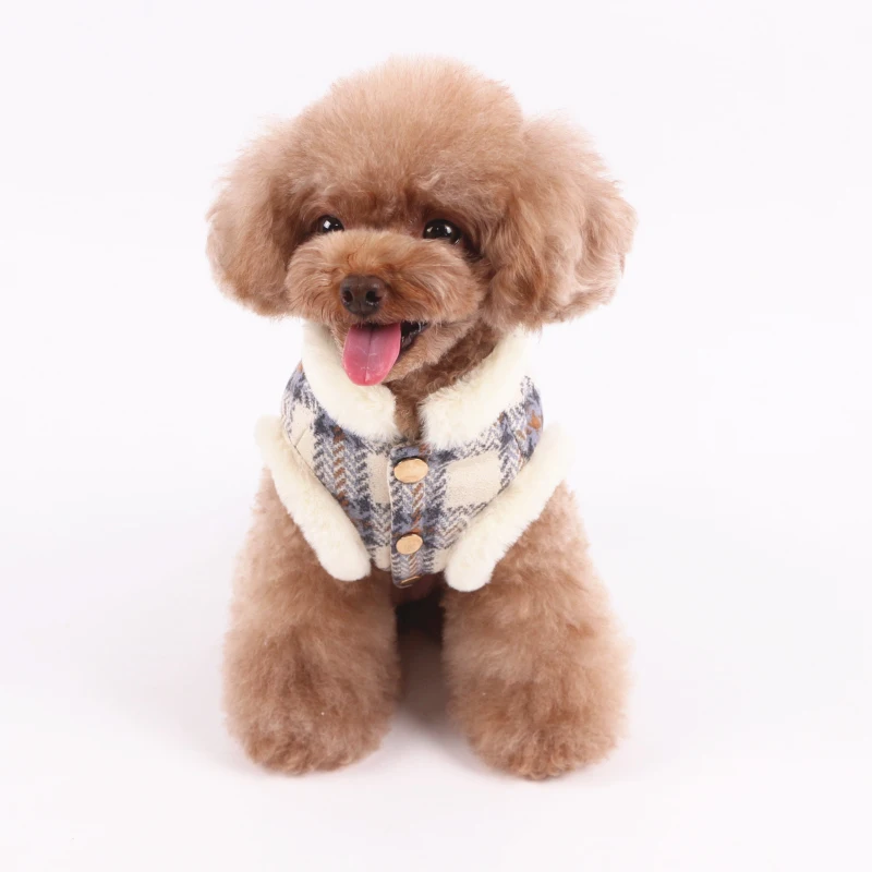 Зимняя одежда для собак шлейка жилетка куртка уличная щенков теплое флисовое