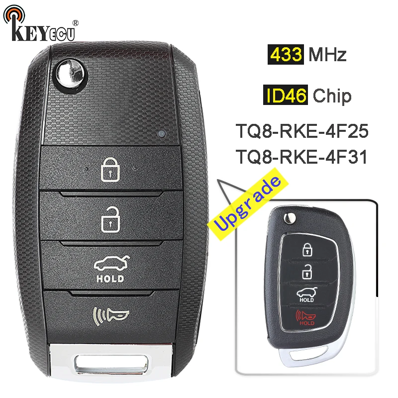 Обновленный пульт дистанционного управления KEYECU ID46 433 TQ8-RKE-4F25 95430-D3010 95430-2W110 TQ8-RKE-4F31