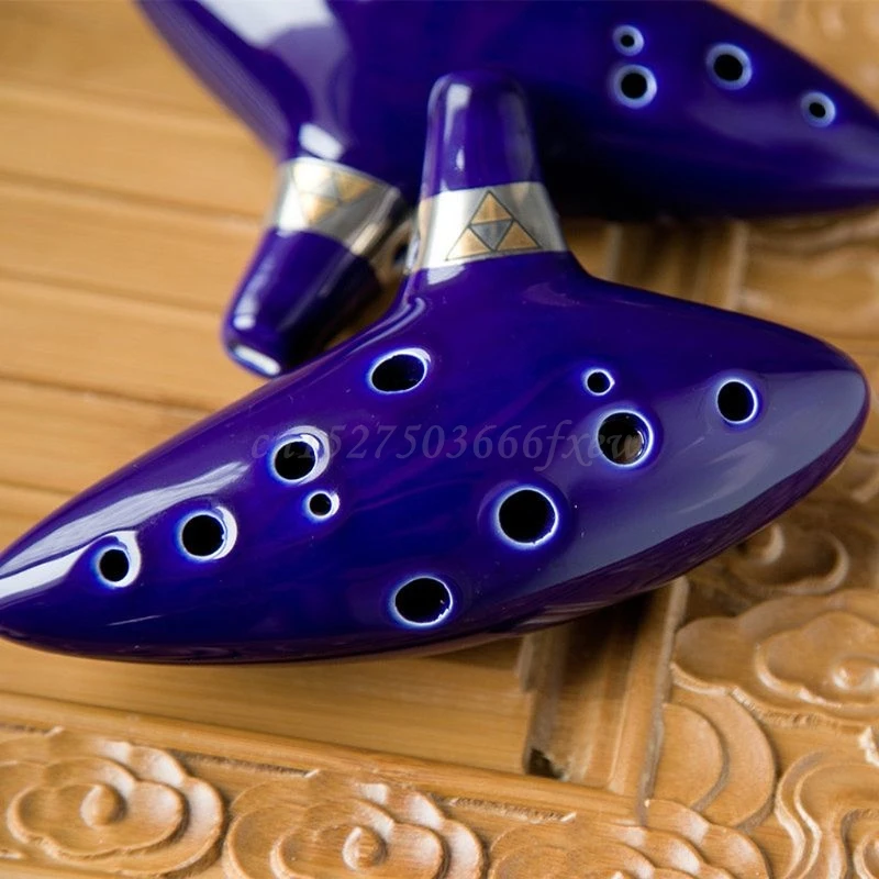 

1Set 12 Hole Purple Ocarina Ceramic Alto C Legend of Ocarina Flute Musical Instrument Accessories Repair Parts