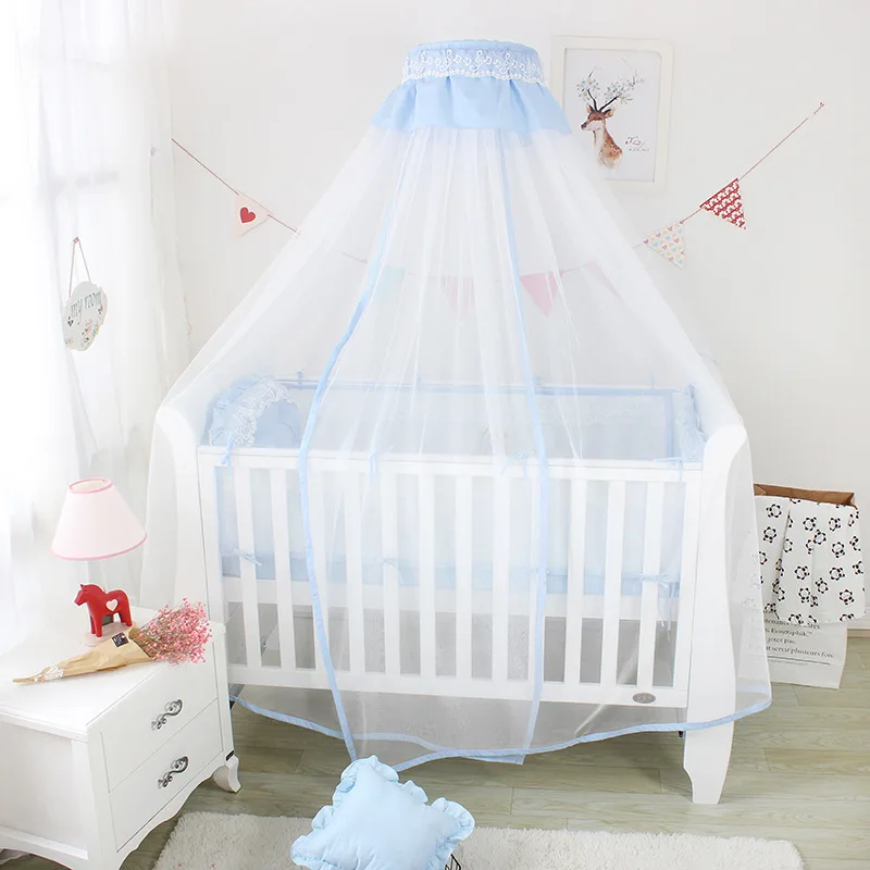 Billig Baby Bett Krippe Netting Hängen Runde Schattierung Dome Universal Boden Stehen Baby Moskito Netze Für Baby Zimmer Bett Vorhang Zelt