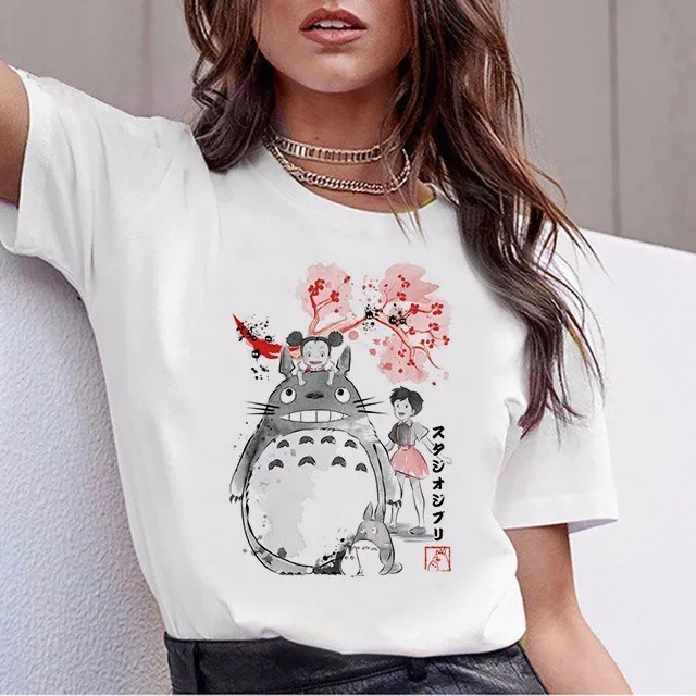 

Funny Short Sleeve Streetwear Print Japanese t Women Streetwear Japan Style O-Neck Cartoon Polyester Top Quality Vintage
