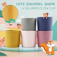 toddler cups silicone baby cup 10 18 months with squirrel shape bpa free non smell anti slip dishwasher safe