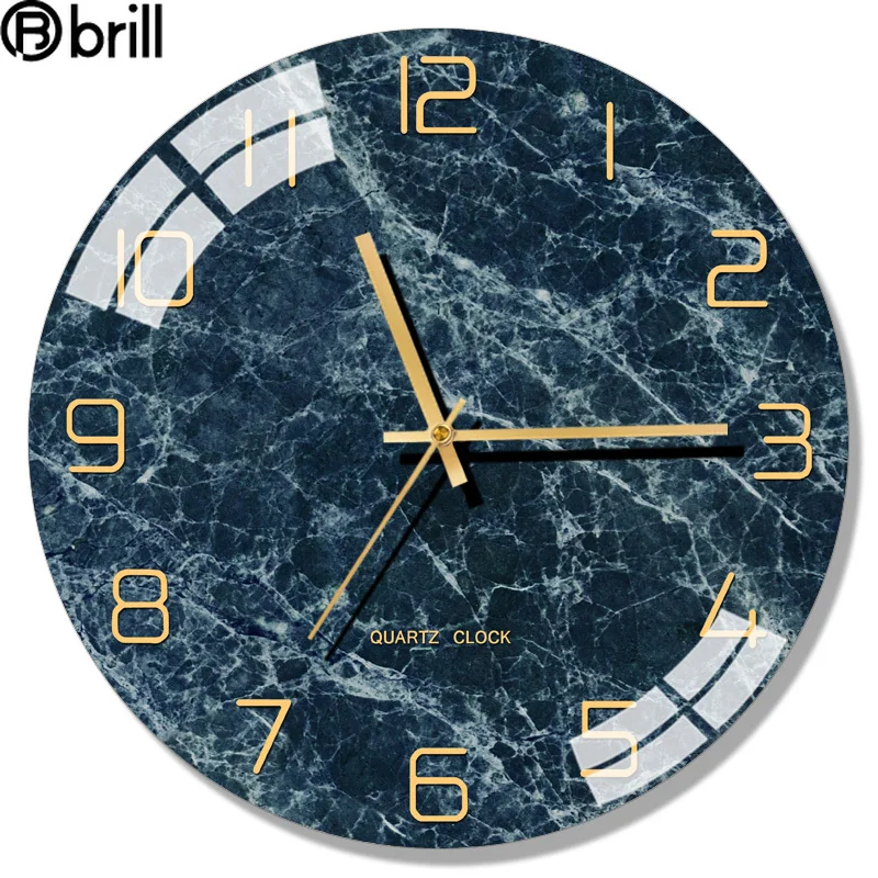 

Large Modern Silent Wall Clock Glass Living Room Clocks Wall Home Decor Creative Marble Horloge Kitchen Digital Clock Kids Room
