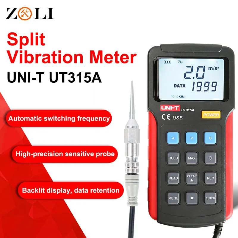 Промышленный Цифровой Виброметр UNI T UT315A зонд для оборудования Вибрационный