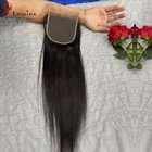 8-24 дюйма 4x4 Прозрачная Кружевная застежка прямая свободная часть 100% бразильские человеческие волосы Remy кружевная застежка с детскими волосами