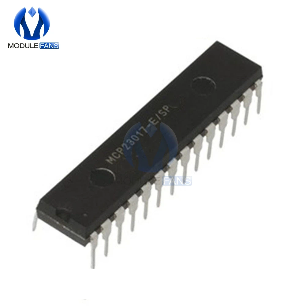 MCP23017-E/SP DIP-28 MCP23017 16-бит I/O расширитель с I2C Интерфейс IC Diy ввода-вывода электронный |