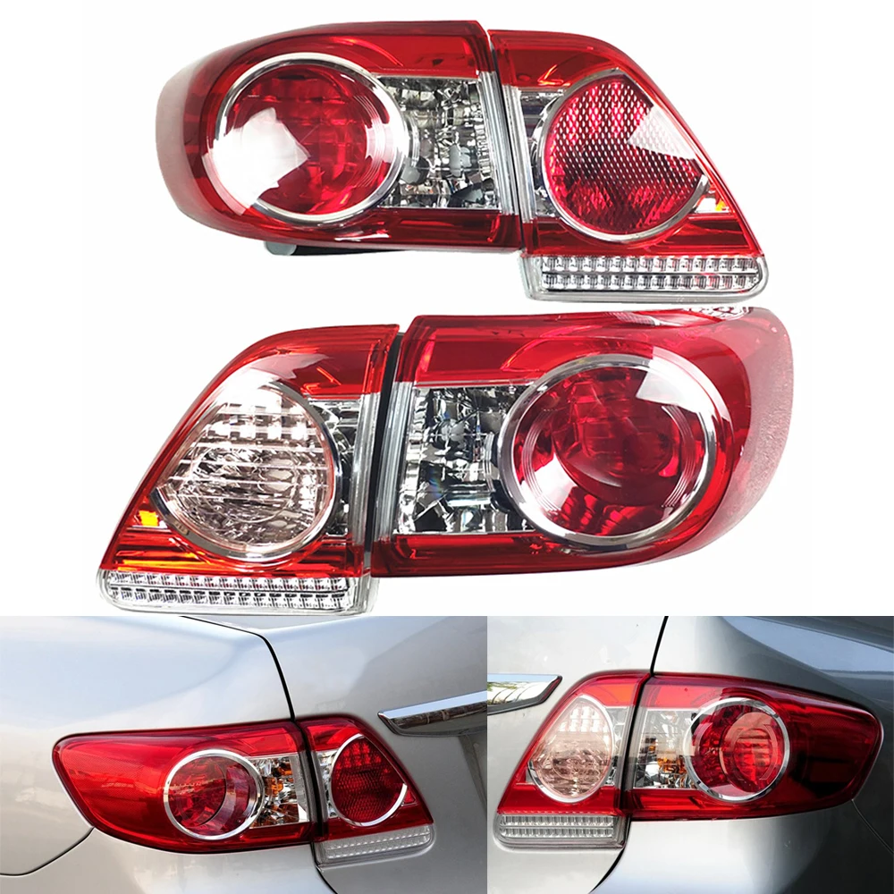 Для Toyota Corolla 2010 2011 2012 2013 комплект для освещения автомобиля авто задний фонарь Поворотная сигнальная Тормозная лампа Предупреждение ющий бампер свет
