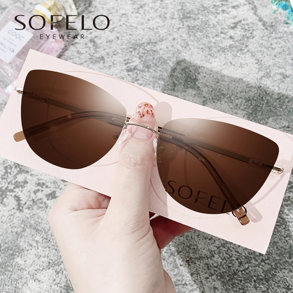 

Rimless Cat Eye Polarized Prescription Sunglasses Women Optical Myopia Progressive Sun Glasses Female Bifocal Multifocal Eyewear