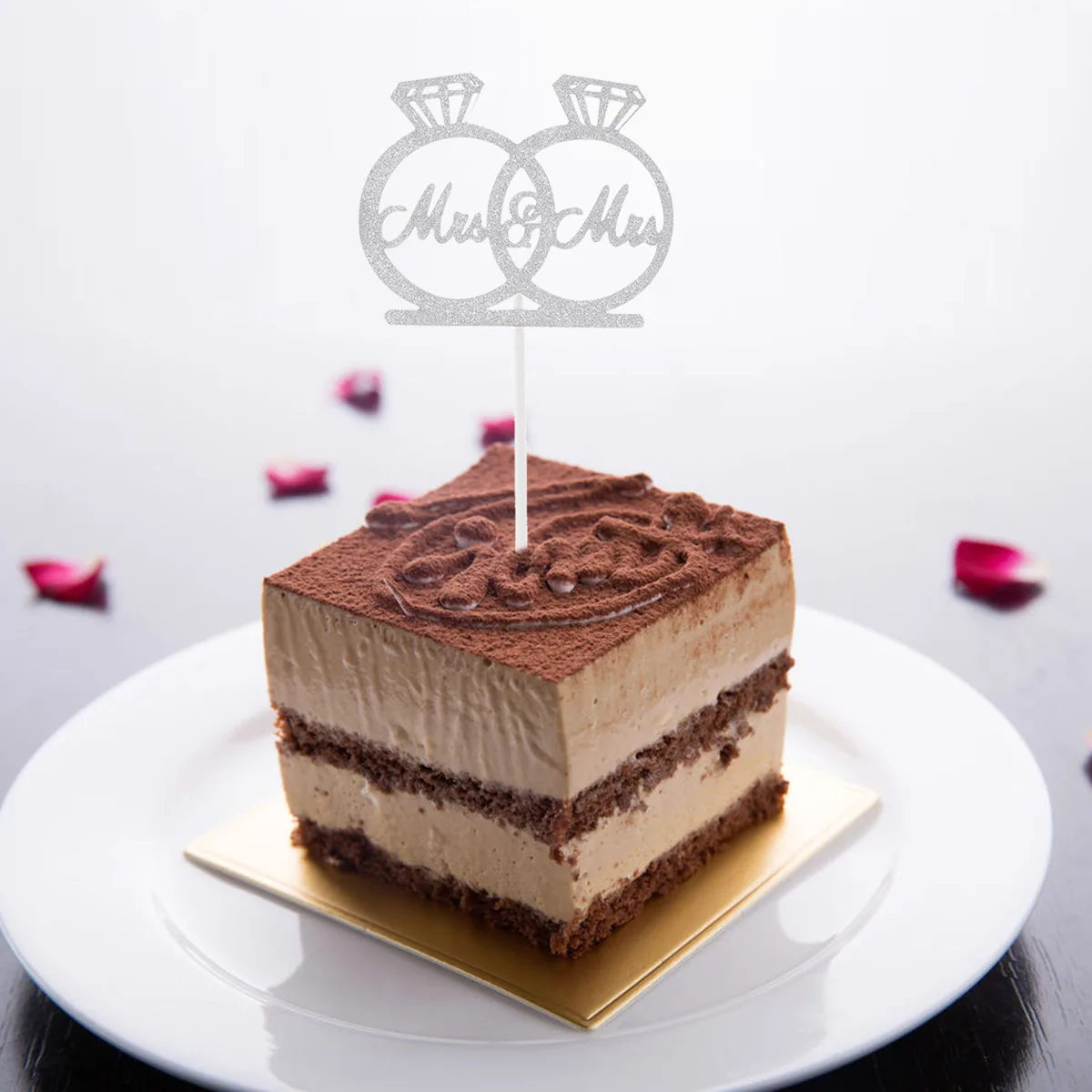 10 шт. АЛМАЗНОЕ КОЛЬЦО Mr & Mrs Топпер для торта фруктовые кексы десертные топперы