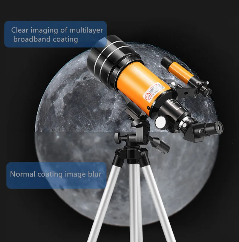 Преломляющий телескоп профессиональный HD для наблюдения за звездами взрослых
