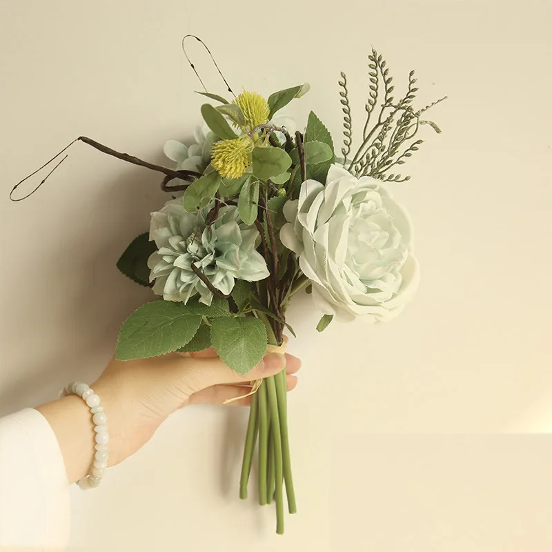 Kyunovia простой букет невесты шелковые розы искусственные цветы украшение для дома