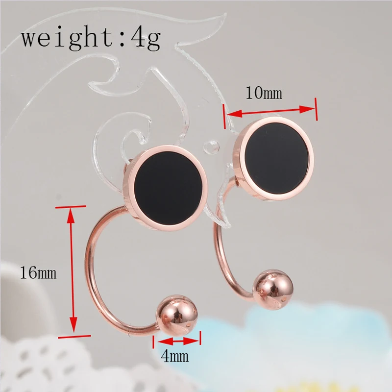 

Women Jewelry Trendy Circle Earrings Black Drop Earrings For Women Titanium Steel Female Party Earrings Jewelry Accessories