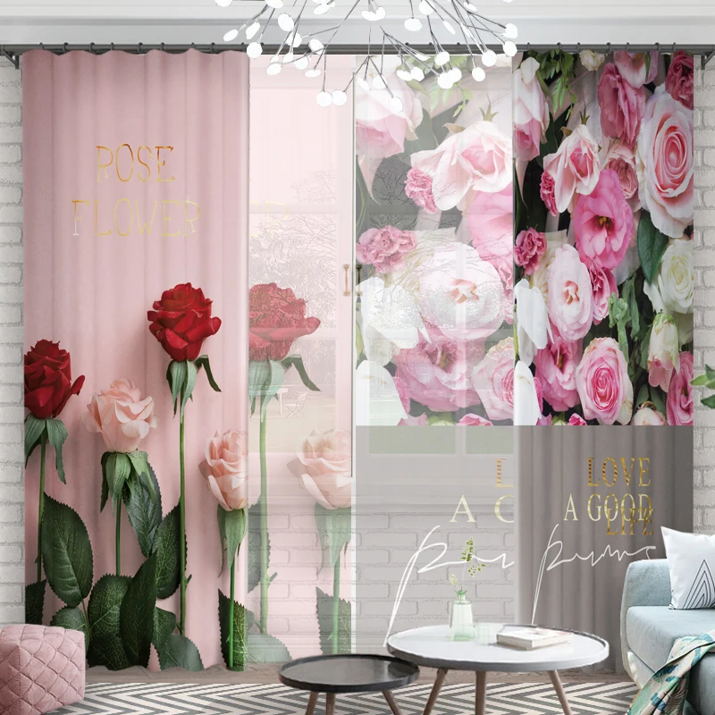 Светонепроницаемые занавески s цветочные для гостиной жалюзи спальни из ткани