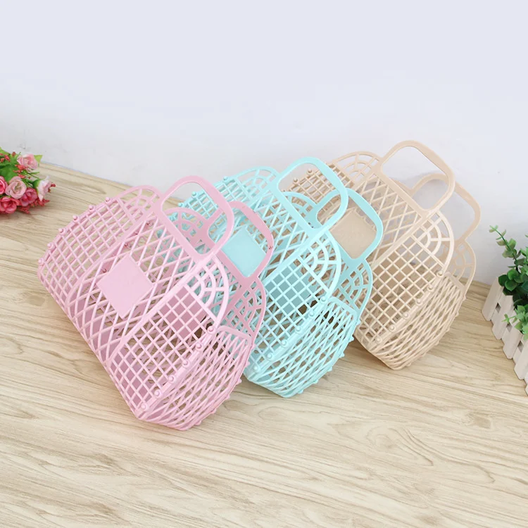 

Bathroom Hollow Washing Storage Basket Women Bath Basket Foldable Flower Mesh Portable Laundry Basket Home Clothes Organizer