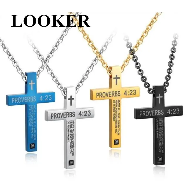 Ожерелье с крестом из нержавеющей стали для мужчин и женщин колье подвеской