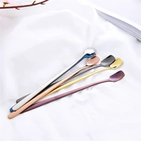 new 304 stainless steel dinnerware square tea spoon dessert coffee ice cream spoons kitchen accessories bar tools long handle