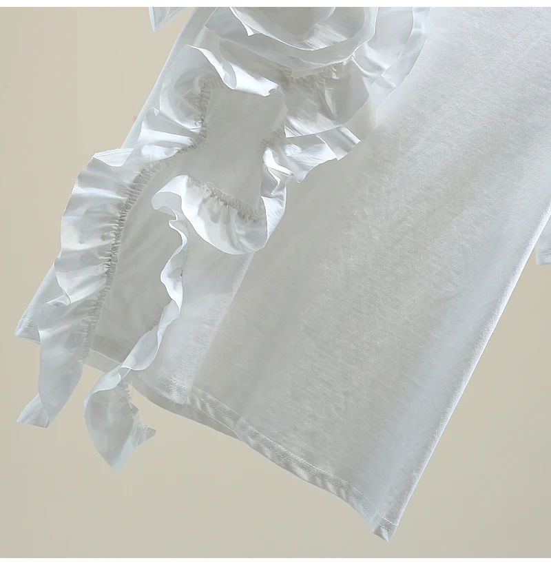 Женская футболка с трехмерными цветами летняя свободная черная в японском стиле