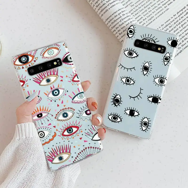 

Demon eyes minimalist design Phone Case Transparent For Samsung Galaxy A S 7 8 11 21 50 30 81 51 90 5G 20 E Ultra M60S