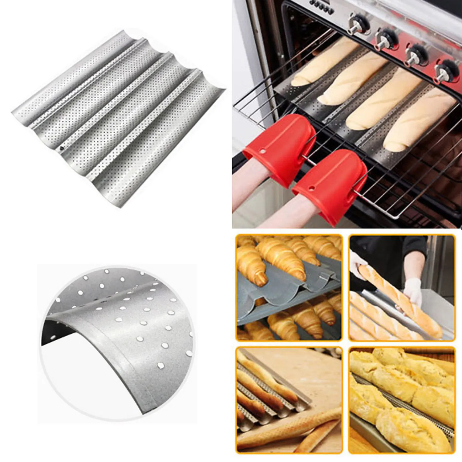 Френч лоток для багета железная форма с антипригарным покрытием выпечки хлеба 4