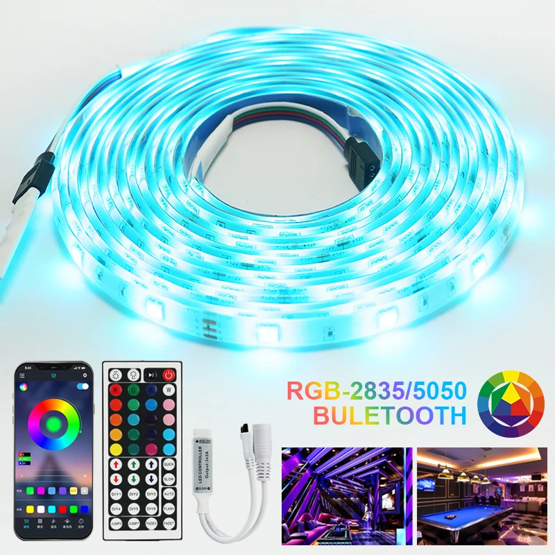 

12V Bluetooth WiFi Luces DC 5050 LED Strip Lights SMD 2835 Flexible Waterproof Tape Diode RemoteControl Light For Room Led RGB