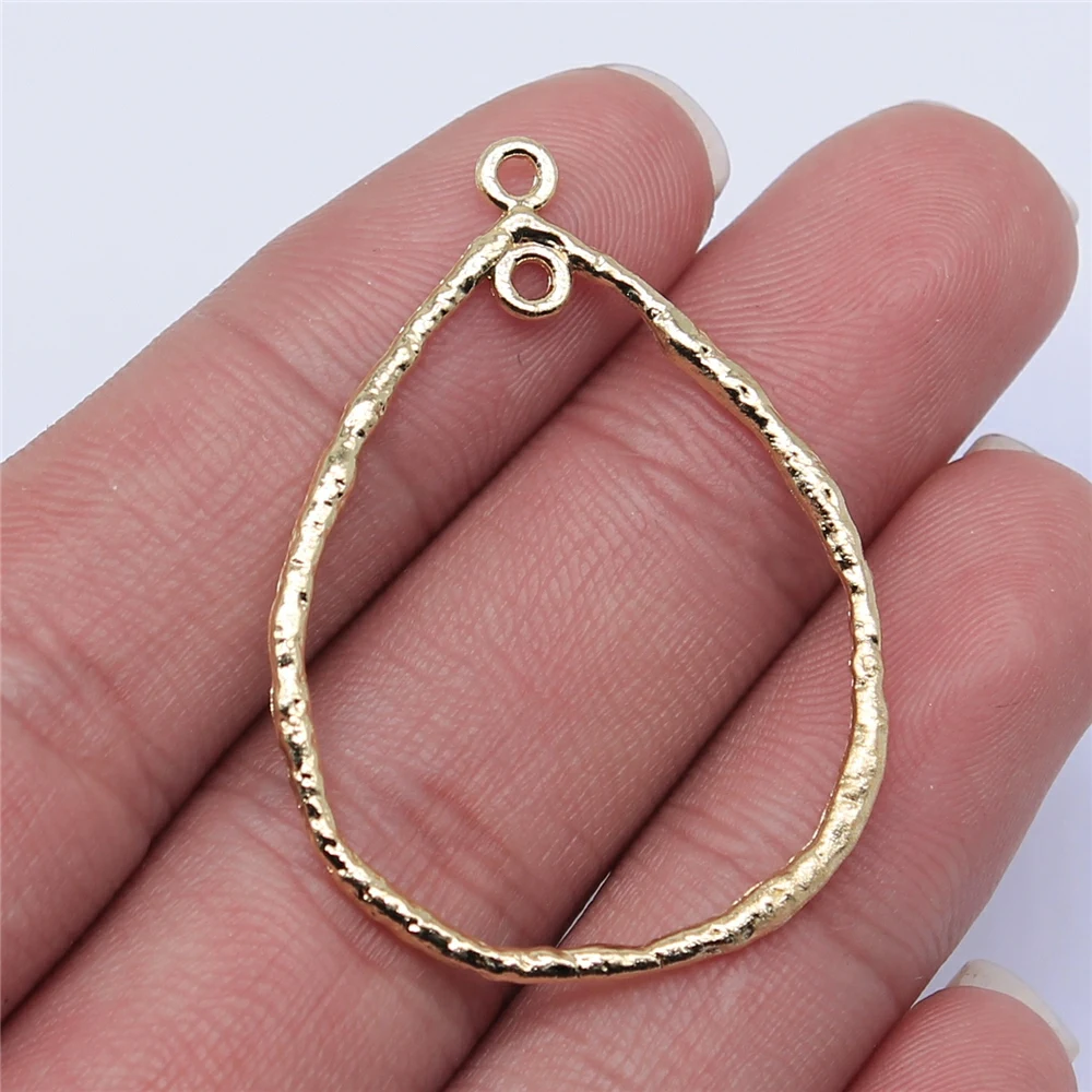 

10pcs 42x30mm KC Gold Color Plated Water Drop Earring Connector For Jewelry Making DIY Jewelry Findings
