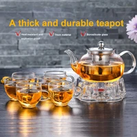 heat resistant glass tea pot and stainless steel filter high borosilicate glass teapot with 304 stainless steel infuser strainer
