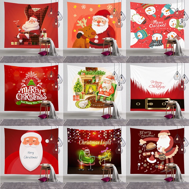 

Zerolife Merry Christmas 2021 Tapestry Santa Claus Background Decor Noel Natal Navidad 2021 Wall Hanging Year New Ornaments