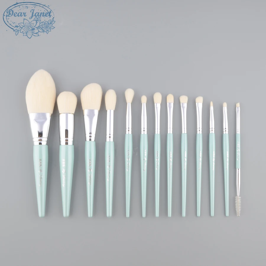 Light blue 13 шт./компл. кисти для макияжа весь набор пудра Румяна Тени для век Макияж Кисти Набор Корректор, хайлайтер для бровей губ - Handle Color: Light blue