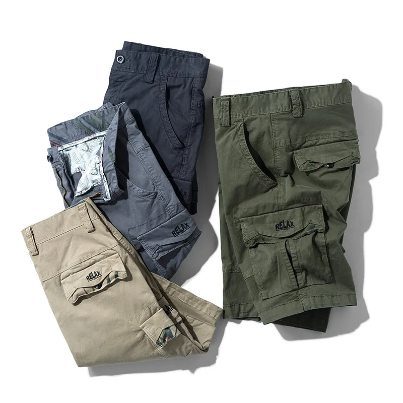 

HENCHIRY Summer New Men's Casual Breeches Shorts Overalls Breathable Straight Pants Simple Beach Loose Fashion Camouflage Pants